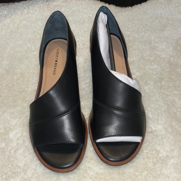Lucky Brand Shoes - Lucky Brand Black Open-Toe Flats